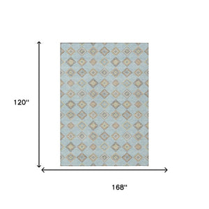 Geometric Polyester Area Rug Machine Washable Indoor Outdoor Low Pile Stain Resistant Patio
