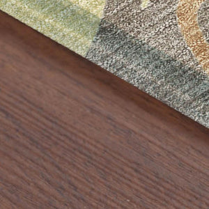 Damask Polyester Washable Indoor Outdoor Area Rug with Low Pile for Patio and Entryway