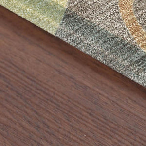 Damask Polyester Washable Indoor Outdoor Area Rug with Low Pile for Patio and Entryway