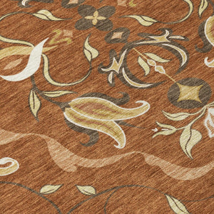 10 X 14 Damask Polyester Washable Area Rug for Patios Living Rooms Entryways
