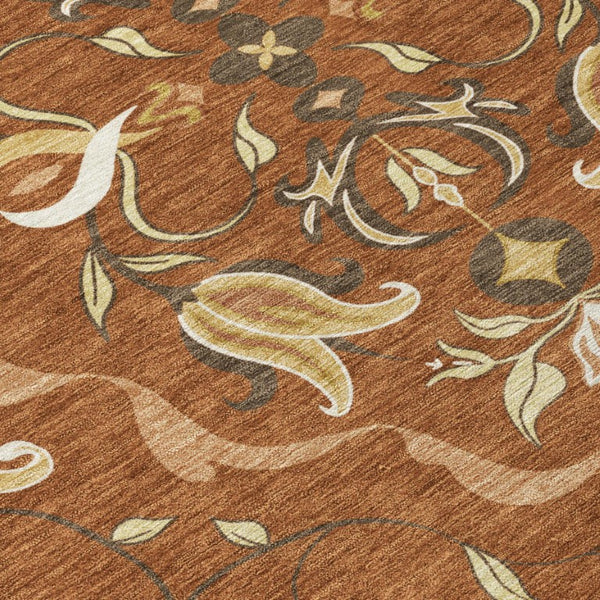 10 X 14 Damask Polyester Washable Area Rug for Patios Living Rooms Entryways