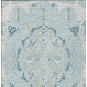 Damask Polyester Area Rug Machine Washable Indoor Outdoor Stain Resistant Flatweave Patio Safe