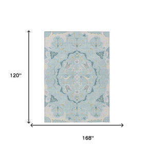 Damask Polyester Area Rug Machine Washable Indoor Outdoor Stain Resistant Flatweave Patio Safe