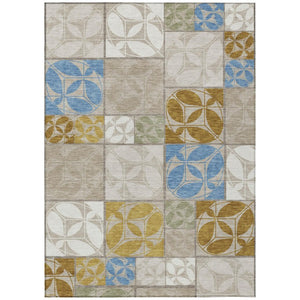 10 Ft Geometric Polyester Area Rug Machine Washable for Indoor Outdoor Living Spaces