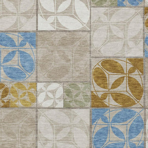 HomeRoots 10 Ft Geometric Polyester Area Rug Machine Washable for Indoor Outdoor Living Spaces 733943