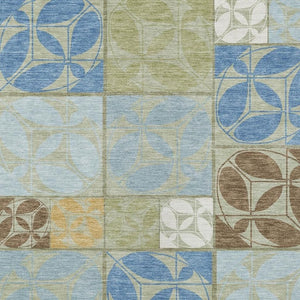 Geometric Washable Polyester Area Rug for Indoor Outdoor Patio Entryway and Living Spaces