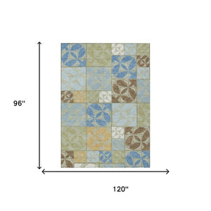 Geometric Washable Polyester Area Rug for Indoor Outdoor Patio Entryway and Living Spaces