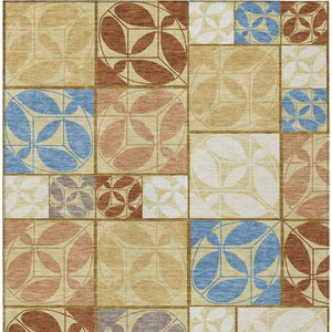 8x10 Geometric Polyester Area Rug Stain Resistant Washable for Indoor Outdoor Use