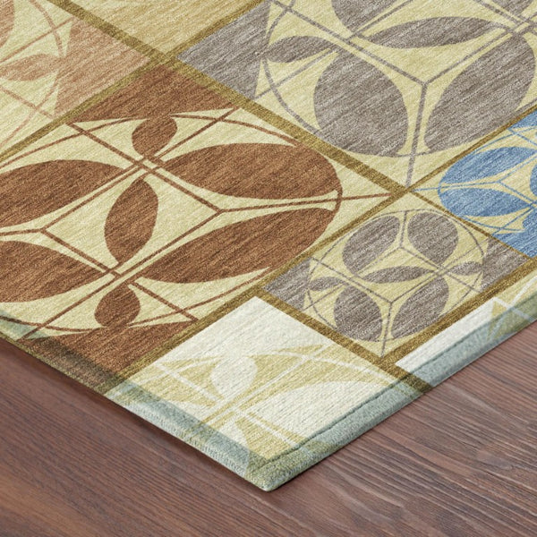 8x10 Geometric Polyester Area Rug Stain Resistant Washable for Indoor Outdoor Use