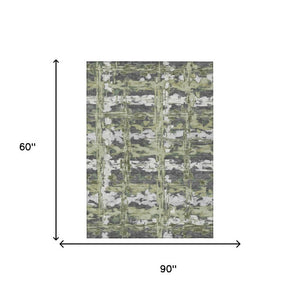 5x8 Abstract Polyester Area Rug Washable Indoor Outdoor for Patio or Living Room