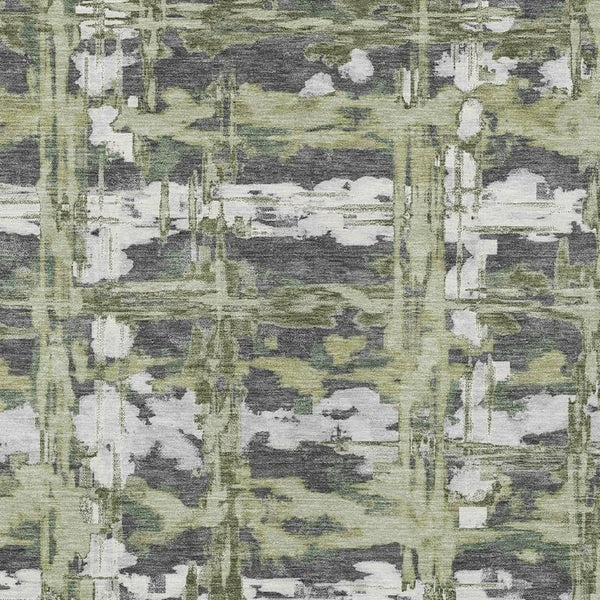 HomeRoots 8x10 Abstract Indoor Outdoor Area Rug Washable Polyester Stain Resistant Patio 733995