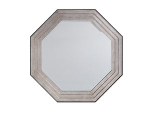 Lexington Latour Octagonal Mirror - Luxurious Hand-glazed Silver Leaf Finish With Charcoal Gray Accents Silver Leaf  733-201