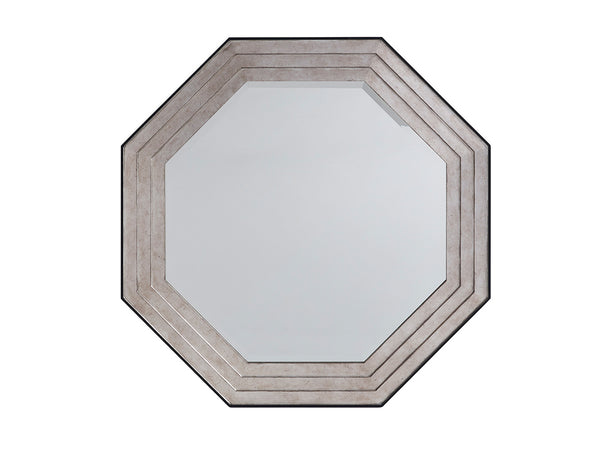 Lexington Latour Octagonal Mirror - Luxurious Hand-glazed Silver Leaf Finish With Charcoal Gray Accents Silver Leaf  733-201