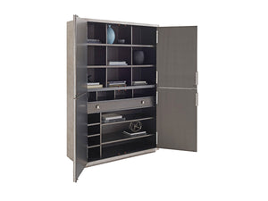 Lexington Sanremo Luxurious Multi-functional Cabinet With Silver Leaf Finish, Adjustable Shelves & Elegant Design Silver Leaf  733-975