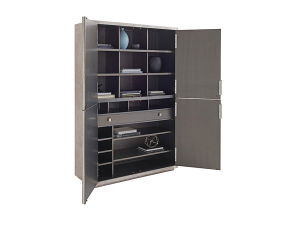 Lexington Sanremo Luxurious Multi-functional Cabinet With Silver Leaf Finish, Adjustable Shelves & Elegant Design Silver Leaf  733-975