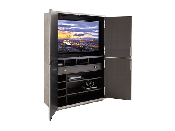 Lexington Sanremo Luxurious Multi-functional Cabinet With Silver Leaf Finish, Adjustable Shelves & Elegant Design Silver Leaf  733-975