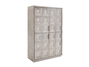 Lexington Sanremo Luxurious Multi-functional Cabinet With Silver Leaf Finish, Adjustable Shelves & Elegant Design Silver Leaf  733-975