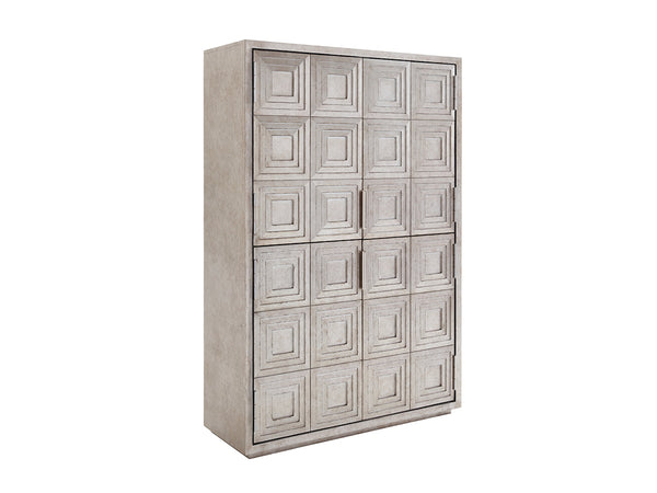 Lexington Sanremo Luxurious Multi-functional Cabinet With Silver Leaf Finish, Adjustable Shelves & Elegant Design Silver Leaf  733-975