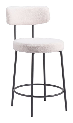 Blanca Counter Stool - Set of 2 Ivory 109739 Zuo Modern