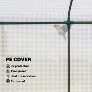 English Elm Stable Steel Frame Mini Greenhouse Uv Resistant Pe Cover Outdoor Patio Garden Shelter T3971P468253