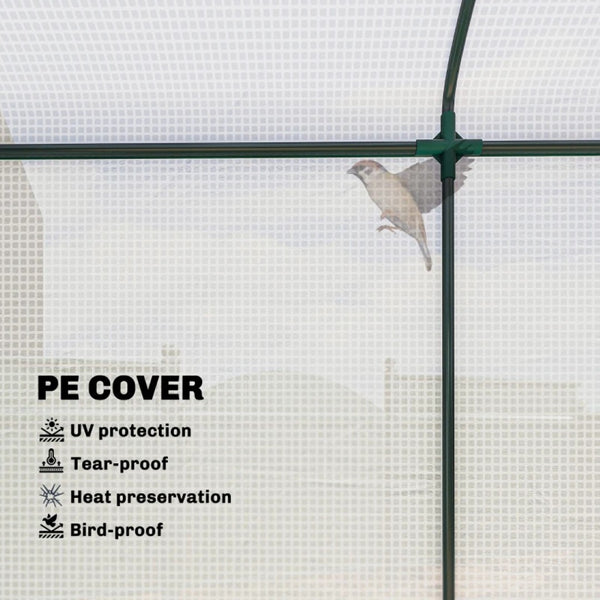 English Elm Stable Steel Frame Mini Greenhouse Uv Resistant Pe Cover Outdoor Patio Garden Shelter T3971P468253