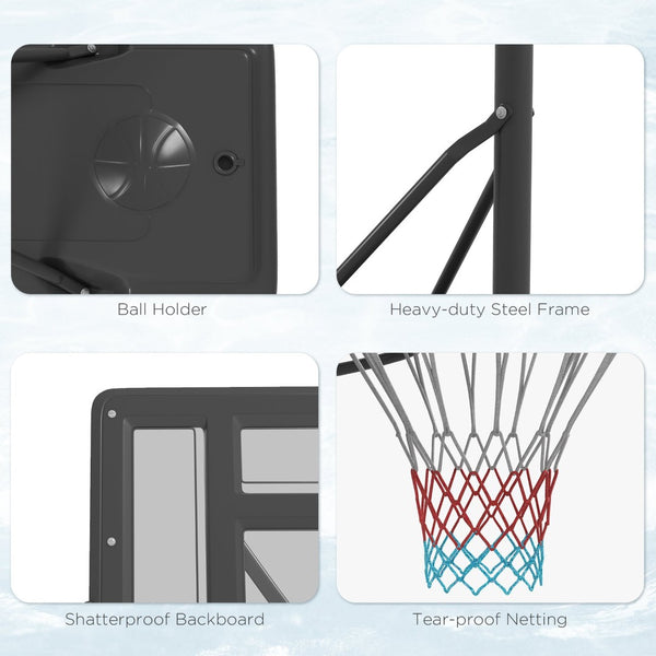 English Elm Soozier Adjustable Portable Basketball Goal with Shatterproof Backboard and Wheeled Base W2225P200922
