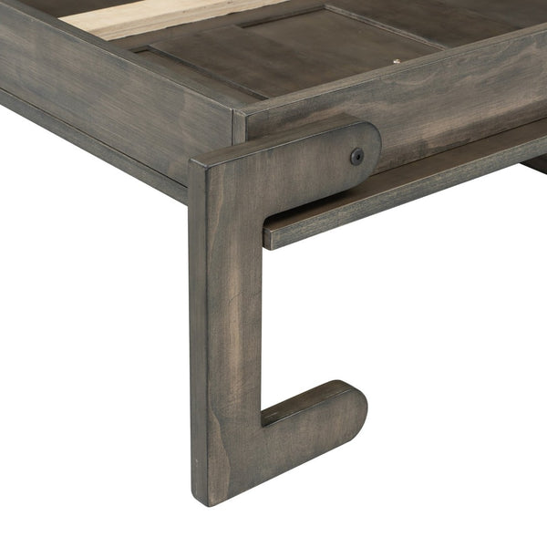 English Elm Twin Size Murphy Bed With Integrated Led Light - Space-Saving Foldable Cabinet For Stylish Living N7090004013D-GIGA