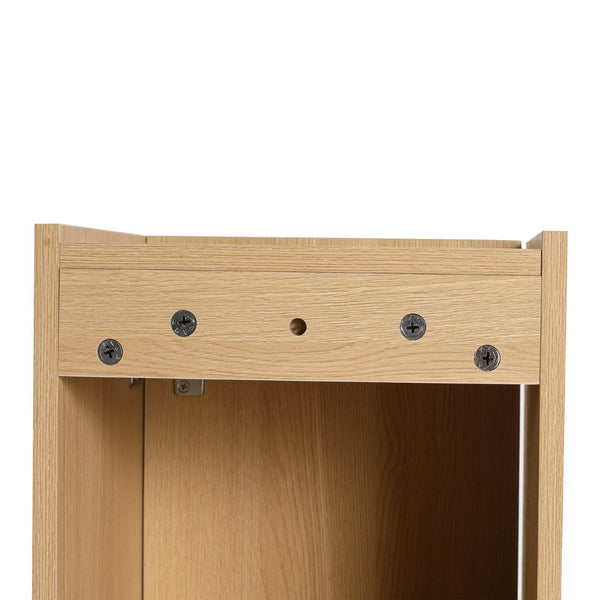 English Elm 12 Inch Oak Wall Mounted Cabinet Soft Close Door Narrow Bathroom Study Storage Unit W1972P457942