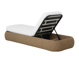 Sunpan Barcelona Lounger - Elegant Weather-resistant Design With Plush Comfort For Ultimate Relaxation Outdoors White Fabric 112175