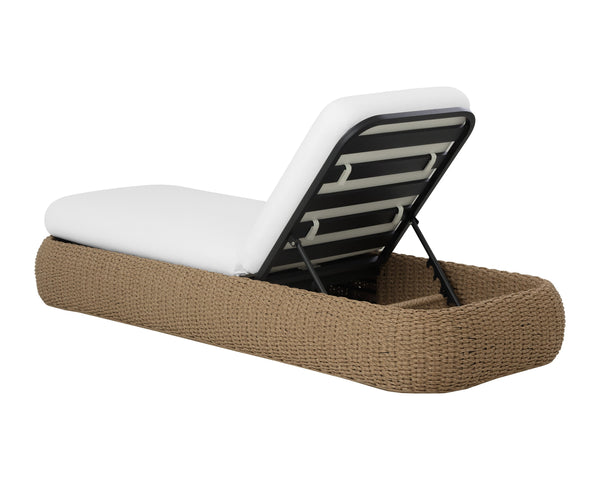 Sunpan Barcelona Lounger - Elegant Weather-resistant Design With Plush Comfort For Ultimate Relaxation Outdoors White Fabric 112175