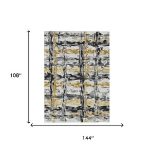 9 X 12 Abstract Polyester Area Rug Stain Resistant Indoor Outdoor Living Room