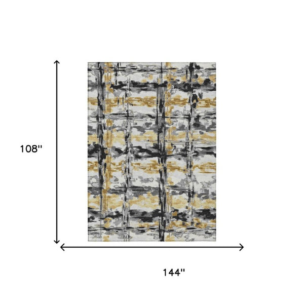 9 X 12 Abstract Polyester Area Rug Stain Resistant Indoor Outdoor Living Room