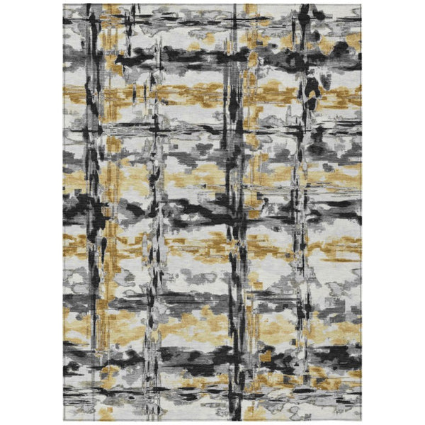 10 X 14 Abstract Polyester Indoor Outdoor Rug Stain Resistant for Patio or Living Room