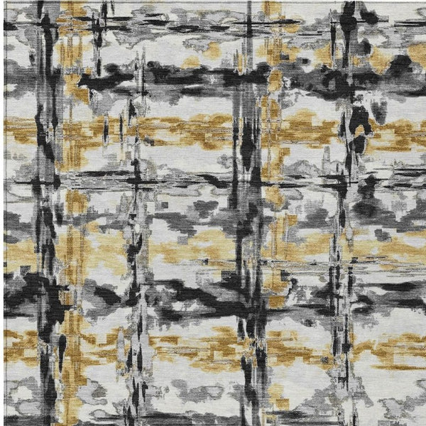 10 X 14 Abstract Polyester Indoor Outdoor Rug Stain Resistant for Patio or Living Room