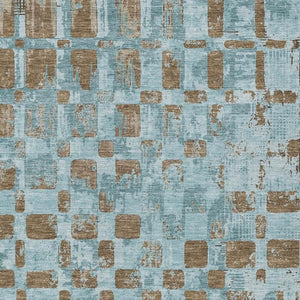 HomeRoots 10 X 14 Teal Aqua Abstract Polyester Area Rug Washable Stain Resistant Indoor Outdoor 734063