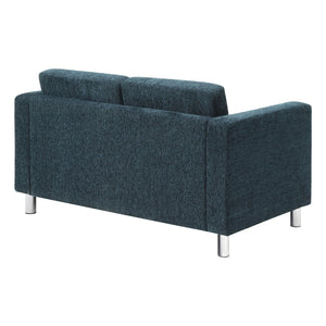 OSP Home Furnishings Pacific Contemporary Loveseat with Chrome Barrel Legs for Modern Apartment Living PAC52-S76