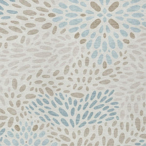 HomeRoots 5x8 Abstract Ivory Polyester Area Rug Washable Stain Resistant Indoor Outdoor Use 734083