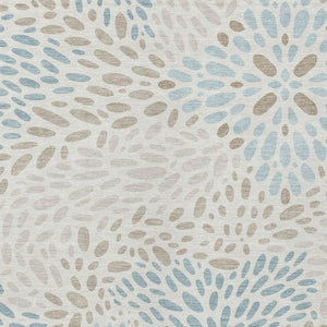 HomeRoots 8 X 10 Abstract Ivory Pearl Polyester Area Rug Washable for Indoor Outdoor Use 734085