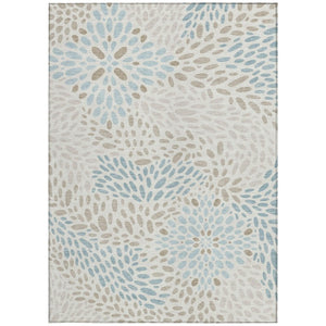10 X 14 Ivory Pearl Abstract Polyester Area Rug Washable for Indoor Outdoor Use