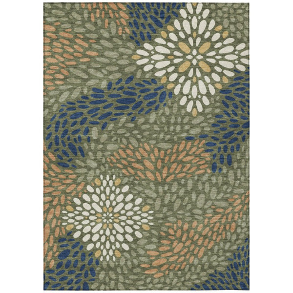 9 X 12 Abstract Washable Polyester Area Rug for Indoor Outdoor Patio Living Rooms