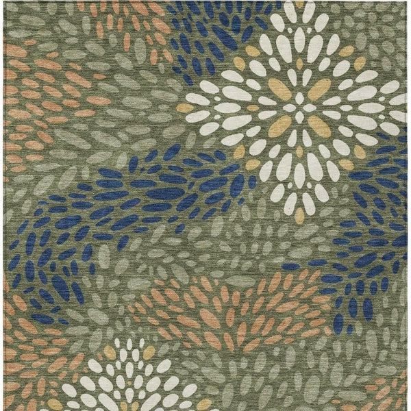 9 X 12 Abstract Washable Polyester Area Rug for Indoor Outdoor Patio Living Rooms