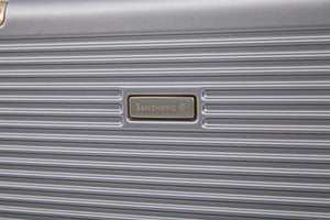 English Elm Luggage Set 3 Piece Polycarbonate Aluminum Frame Hard Shell Travel Suitcases with Lock Silver T3292P361540