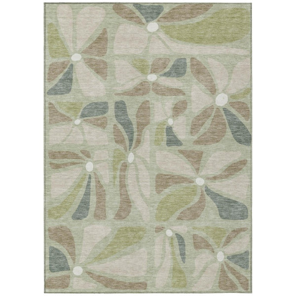 8 X 10 Floral Polyester Area Rug Stain Resistant for Indoor Outdoor Use