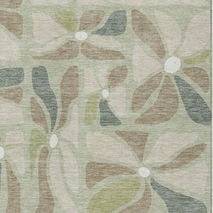 HomeRoots 8 X 10 Floral Polyester Area Rug Stain Resistant for Indoor Outdoor Use 734109