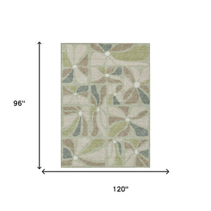 8 X 10 Floral Polyester Area Rug Stain Resistant for Indoor Outdoor Use