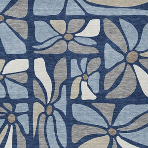 HomeRoots 8 X 10 Floral Polyester Area Rug Washable Stain Resistant Indoor Outdoor Use 734121