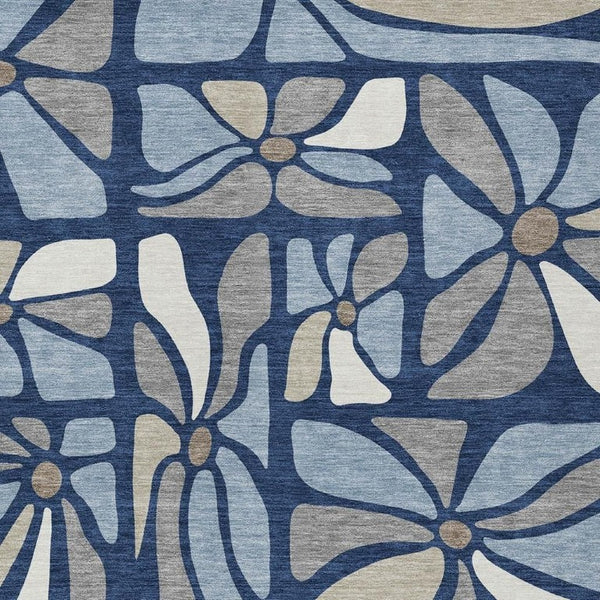 HomeRoots 8 X 10 Floral Polyester Area Rug Washable Stain Resistant Indoor Outdoor Use 734121