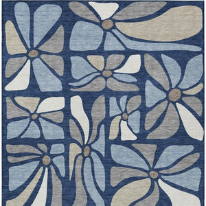 8 X 10 Floral Polyester Area Rug Washable Stain Resistant Indoor Outdoor Use
