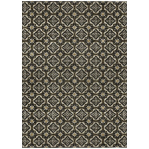 5 X 8 Geometric Polyester Area Rug Washable Indoor Outdoor for Patio or Living Room