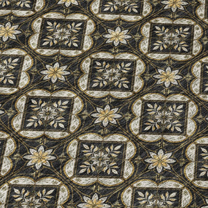 5 X 8 Geometric Polyester Area Rug Washable Indoor Outdoor for Patio or Living Room